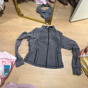 Cropped define jacket heathered black